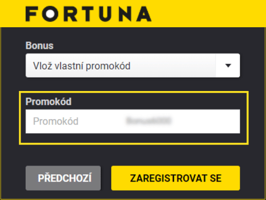 Fortuna promo kód