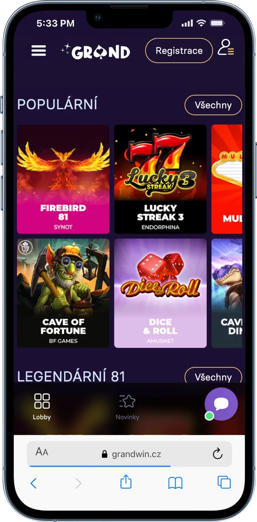 Grandwin nove casino online cz