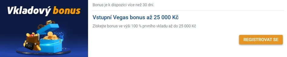 Vstupní Vegas bonus chance