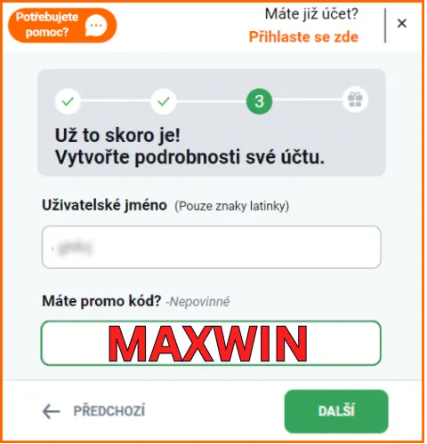 registrace s Betano promo kódem MAXWIN