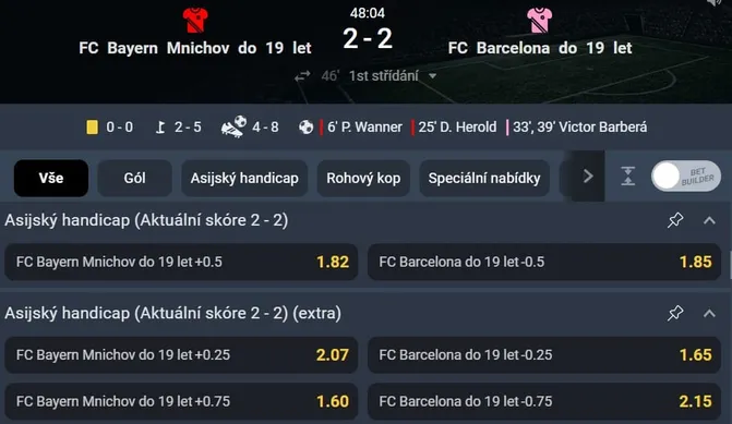 sázková kancelář Betano Handicap