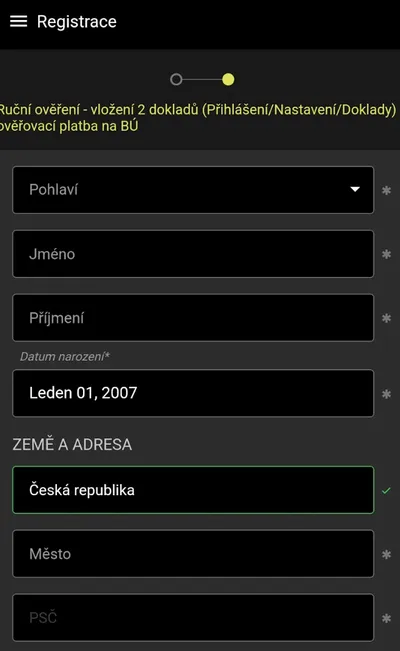 Proces ověření BetX