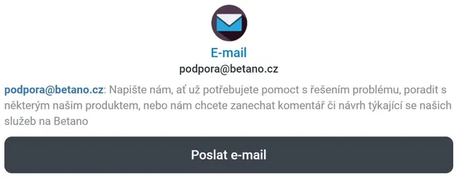 Zrušení účtu Betano