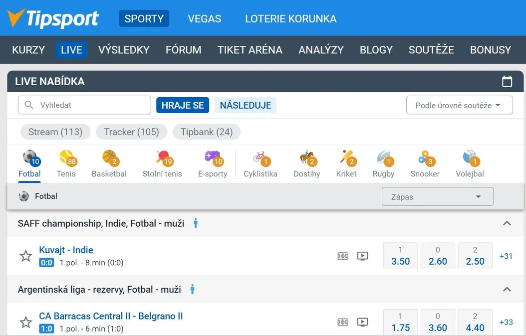 Tipsport sázení