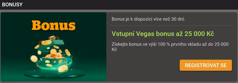 vstupní bonus Vegas chance