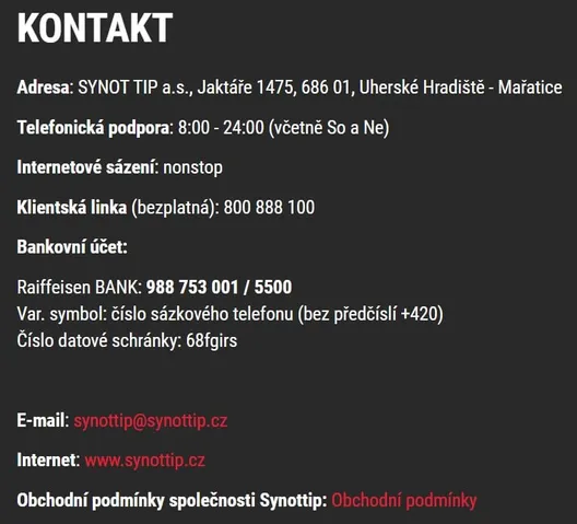 Zrušení účtu SynotTip