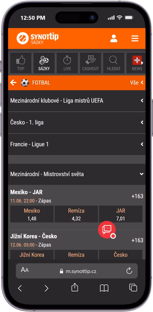 SynotTip Betbuilder a 30+ typů sázek pro MS 2026