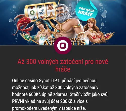 Bonus 300 volných zatočení zdarma