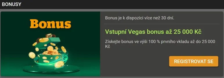 vstupní bonus Vegas chance