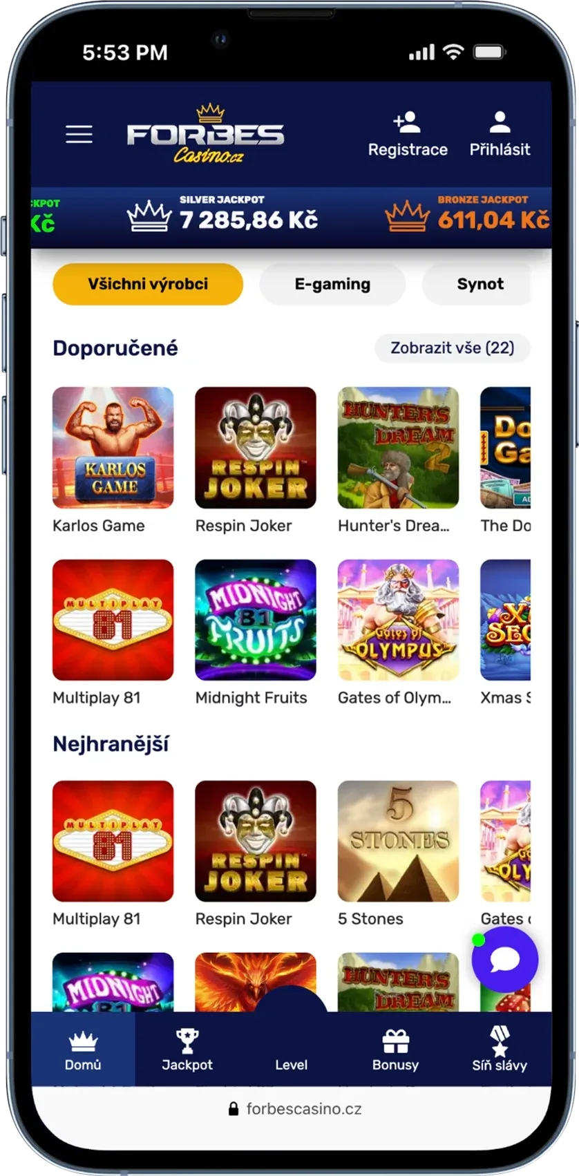 Forbes casino online CZ