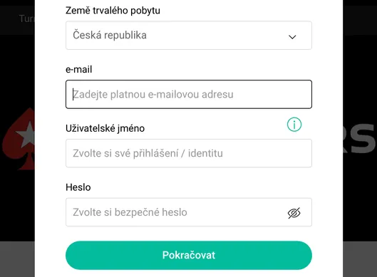Pokerstars přihlášení a registrace