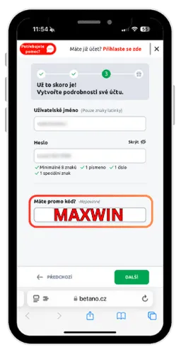 Jak zadat promo kód Betano