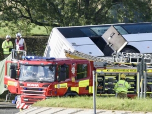Nehodu autobusu s fanoušky Rangers nepřežil jeden z nich