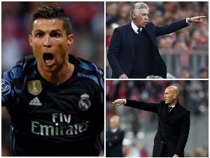 Stogólový Ronaldo si notoval s Ancelottim, Zidane byl zklamaný
