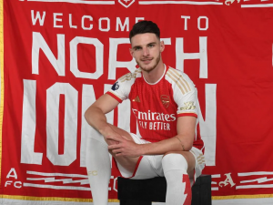Declan Rice byl představen jako posila Arsenalu. Je nejdražším Angličanem historie