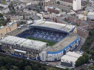 Stamford Bridge je jedním z několika stadionů Premier League, který se do roku 2050 zřejmě ocitnou pod vodou 