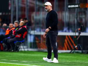 Na Dioufa jsem naštvaný. Nemyslím si, že jsme ze hry venku, říká po zápase s AC Milán kouč Trpišovský
