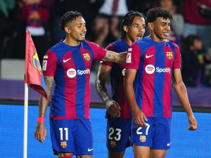 Lamine Yamal s Raphinhou zařídili Barceloně výhru nad Realem Sociedad