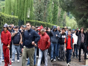 Římští fanoušci protestovali v Trigorii